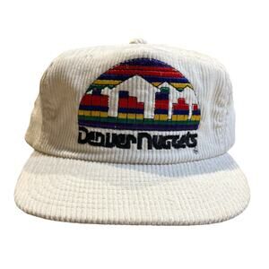 Denver Nuggets Sports Specialities The Cord Corduroy White Strap Hat Cap Vintage